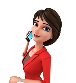 3D动画角色设计 穿红色衣服的女人